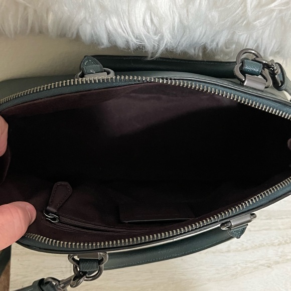 Selling this beautiful small Coach hunter forest green handbag used a few times. - Picture 3 of 3